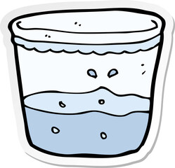 sticker of a cartoon glass of water
