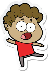 sticker of a cartoon shocked man