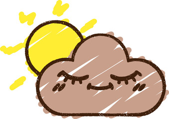 Cloud And Sun Chalk Drawing