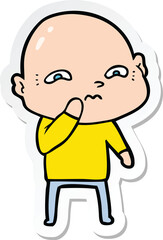 sticker of a cartoon nervous man