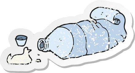 retro distressed sticker of a cartoon toothpaste tube