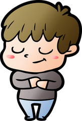 happy cartoon boy
