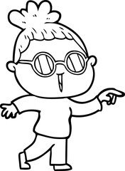 cartoon woman wearing spectacles