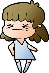 cartoon angry girl