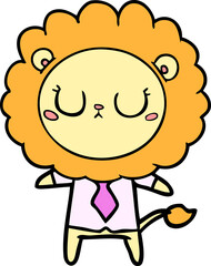 cartoon lion in business clothes