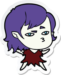 sticker of a cartoon vampire girl