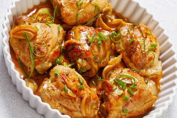 garlic rosemary thyme herbed baked chicken thighs