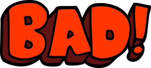 cartoon doodle word bad