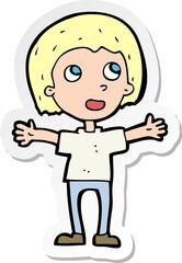 sticker of a cartoon happy person