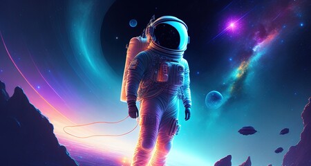 Obraz na płótnie Canvas astronaut on the moon