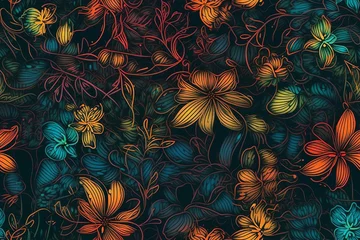 Meubelstickers Seamless floral pattern, Generative AI © AIExplosion
