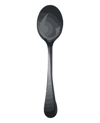 Spoonful of soup in a shiny ladle