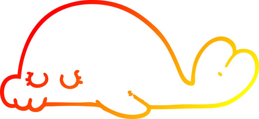 warm gradient line drawing of a cartoon seal