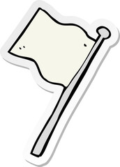 sticker of a cartoon white flag