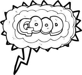 freehand drawn speech bubble cartoon Good symbol