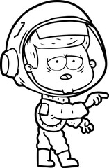 cartoon tired astronaut