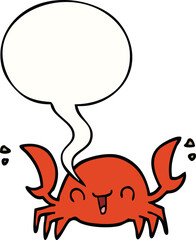 cartoon crab with speech bubble