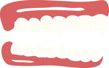 cartoon doodle false teeth