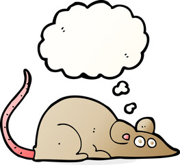 cartoon mouse with thought bubble