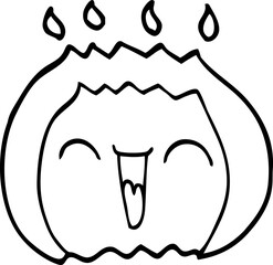 line drawing cartoon laughing gas flame