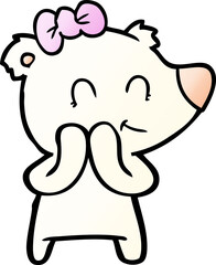 shy female polar bear cartoon