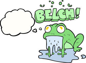 freehand drawn thought bubble cartoon gross little frog