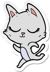 Fototapeta premium sticker of a calm cartoon cat