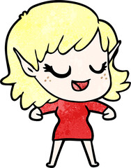 happy cartoon elf girl