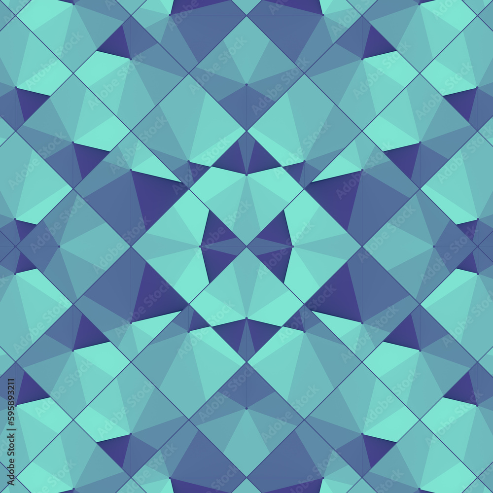 Poster Kaleidoscopic background with a stepped gradient. 3d rendering digital illustration