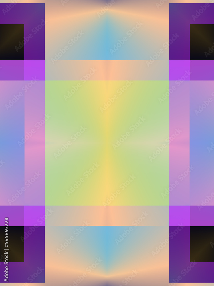Aufkleber Kaleidoscopic pattern with trendy gradient. Geometric background. 3d rendering digital illustration