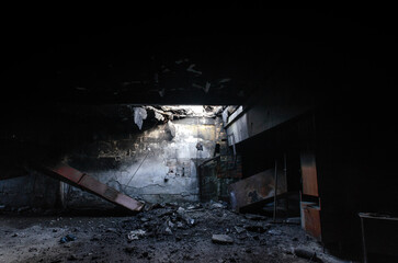 inside a damaged house in Ukraine