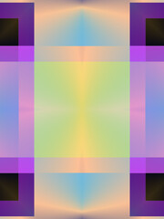 Kaleidoscopic pattern with trendy gradient. Geometric background. 3d rendering digital illustration