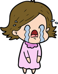 cartoon woman crying