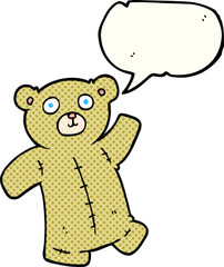 freehand drawn comic book speech bubble cartoon teddy bear