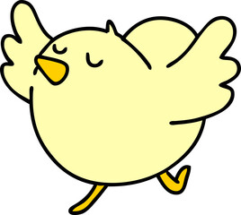 cartoon of a happy bird dancing