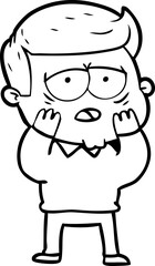 Fototapeta premium cartoon tired man