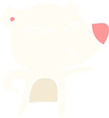 flat color style cartoon explaining polar bear