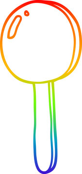 recommend clip art: rainbow gradient line drawing of a cartoon lollipop