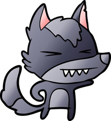 angry wolf cartoon