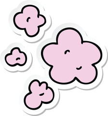 sticker of a quirky hand drawn cartoon clouds