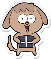 sticker of a cute cartoon dog