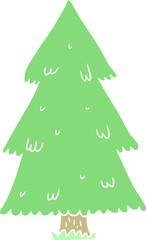 flat color style cartoon christmas tree