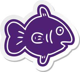 cartoon sticker of a marine fish