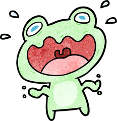 cute cartoon frog frightened