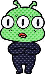 cartoon three eyed alien