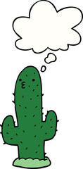 cartoon cactus with thought bubble