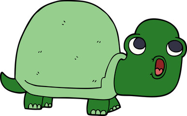 cartoon doodle shocked turtle