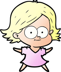 happy cartoon girl