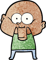 cartoon bald man staring