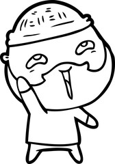 cartoon happy bearded man
